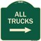 Signmission Driveway All Trucks W/ Right Arrow Heavy-Gauge Aluminum Architectural Sign, 18" x 18", G-1818-24129 A-DES-G-1818-24129 - alternate 1